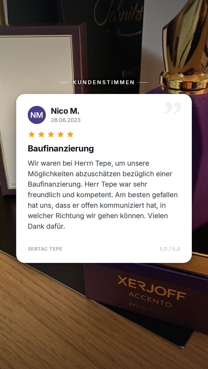 Bewertung von Nico M. · 5 von 5 Sternen · Baufinanzierung (Juni 2023)