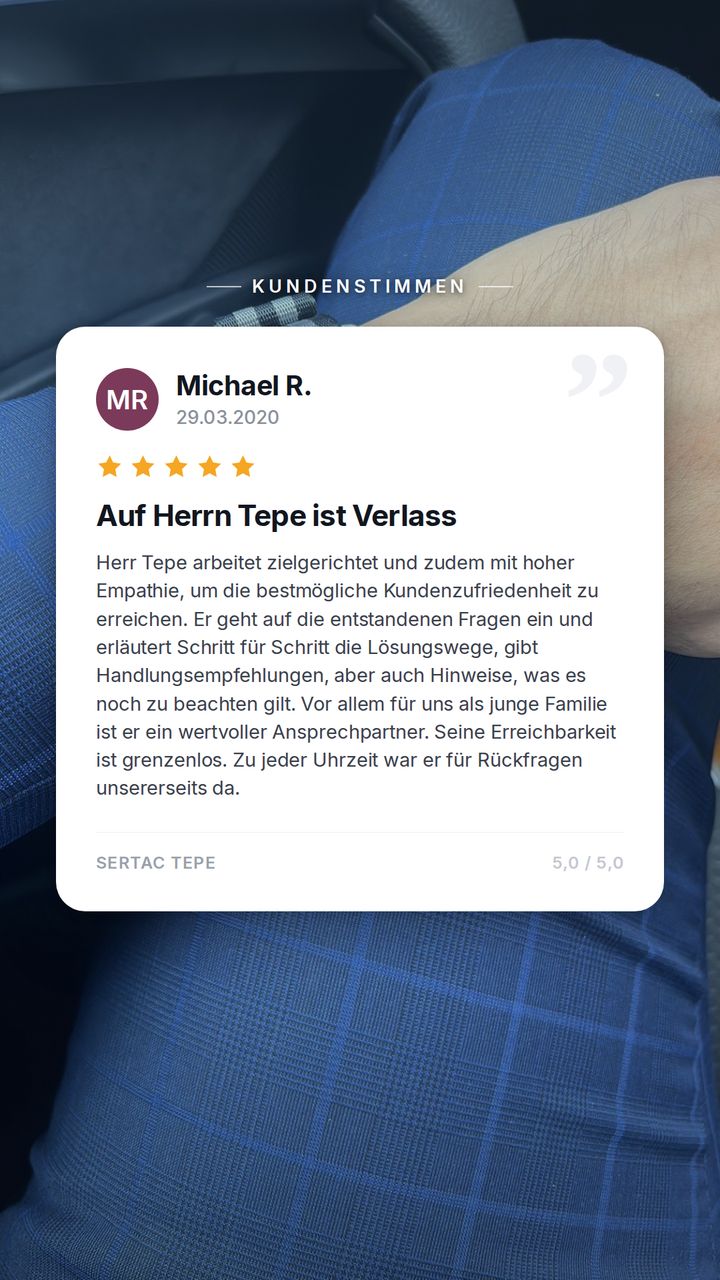 Bewertung von Michael R. · 5 von 5 Sternen · Auf Herrn Tepe ist Verlass (März 2020)
